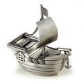 Pewter Finish Pirate Ship Baby Bank